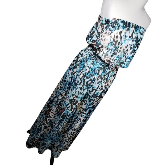 Ashley Stewart Women's size 12 Black & Blue Halter Maxi Dress Gently Used - Picture 4 of 6